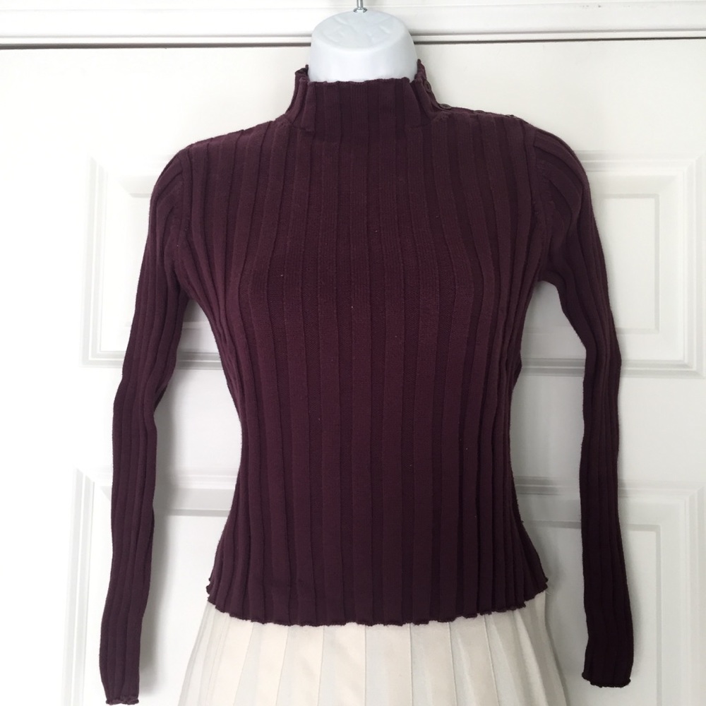 Banana Republic Ribbed Mock Neck Cotton Sweater S
